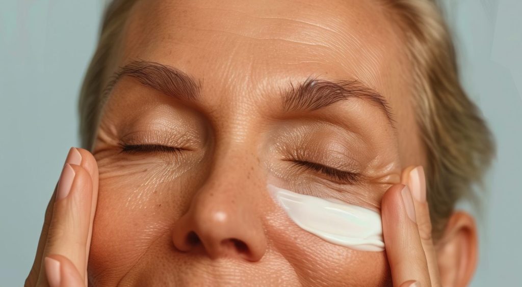 CellDerma Under Eye Cream Woman Model Skincare Close Up Routine Content Image