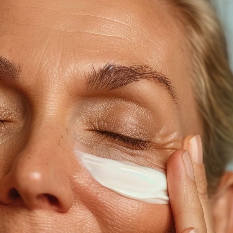 CellDerma Under Eye Cream Woman Model Skincare Close Up Routine Content Image