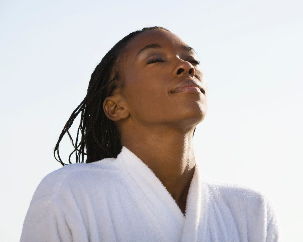 CellDerma Calm Woman Model Content Image